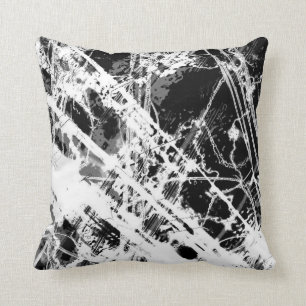 Coussin Éclaboussure noire et blanche