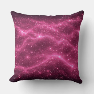 Coussin Éclair Électrique Violet Abstrait Cosmique