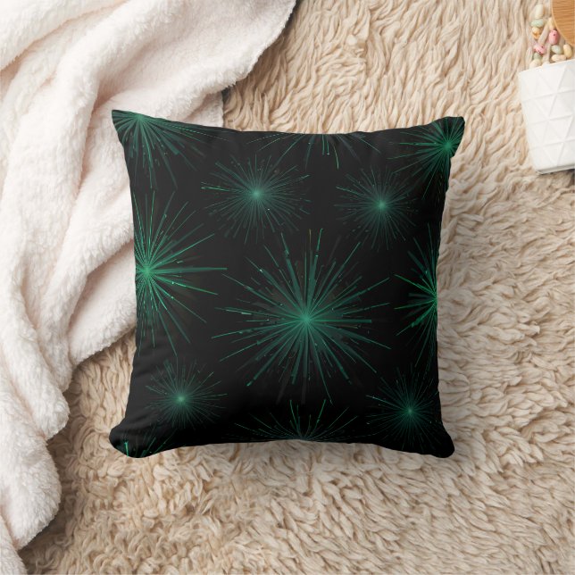 Coussin Éclairage cosmique Éclatement vert (Couverture)