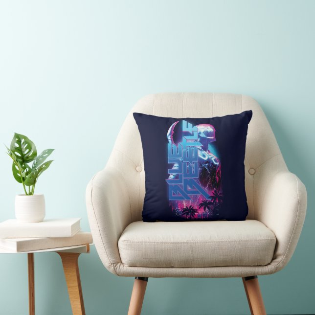 Coussin Éclairage de la ville rétrovague de dendroctones b (Chaise)