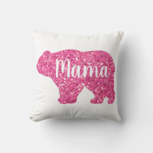 Coussin Éclairage étincelant Design d'ours rose