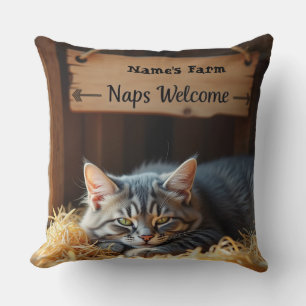 Coussin Écorce confortable Chat Farmhouse Jeu d'oreiller