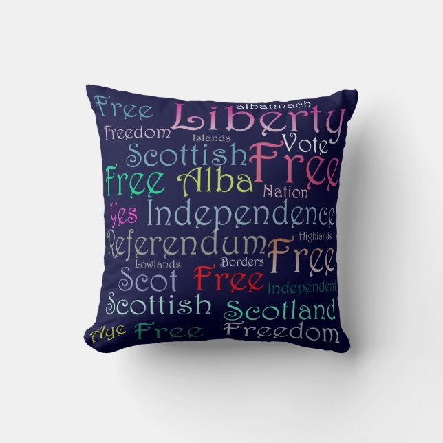 Coussin écossais de mot de l'indépendance (Recto)