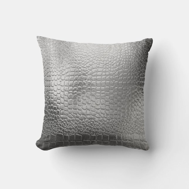 Coussin Ecouter en métal argent Snakeskin Exotic motif Tho (Recto)