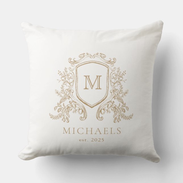 Coussin Ecran de jetage personnalisé Gold et White (Recto)