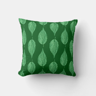 Coussin Écran en feuille de hêtre imprimé, vert émeraude p