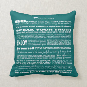 Coussin Écriture de Poesy de poésie de poème de desiderata