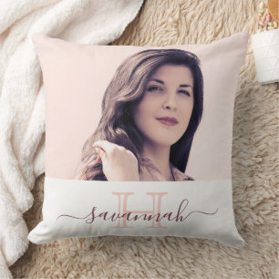Coussin Écriture photo en or rose