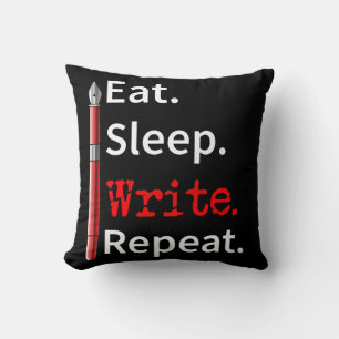 Coussin Ecrivain de répétition d'écriture du sommeil de l'