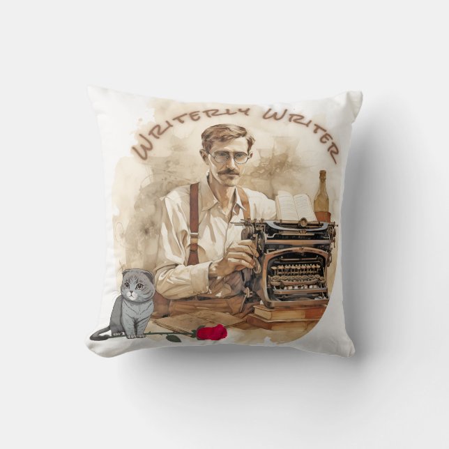 Coussin Ecrivain Jeu d'oreiller - Le confort rencontre la  (Recto)