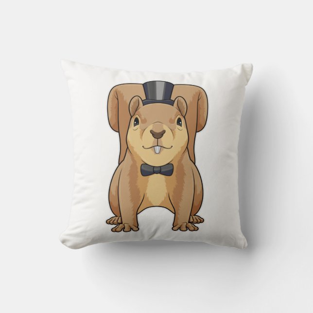 Coussin Écureuil en marié avec costume (Recto)