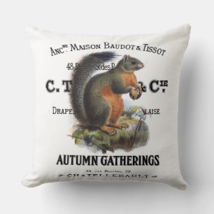 Coussin écureuil vintage
