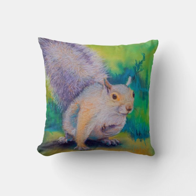 Coussin Écureuils de Larry, bouclés et de Moe (Recto)