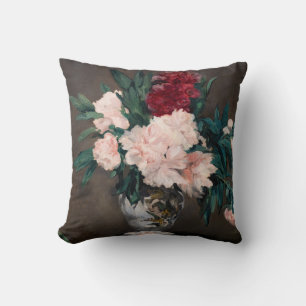 Coussin Edouard Manet - Vase de pivoines sur un petit pied