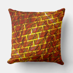 Coussin Effet coloré rouge, pâturage, râpage doré ou briqu