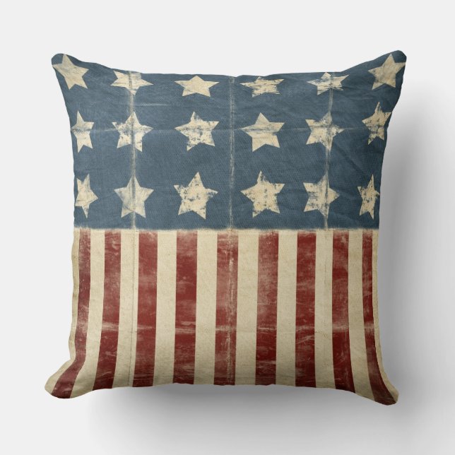 Coussin effet de détresse sur le drapeau américain (Recto)