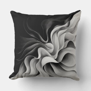 Coussin Effet d'ombre Nuances Noir Blanc 