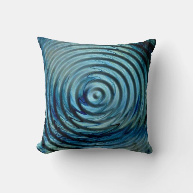 Coussin Effet d'ondulation bleu vert (Recto)