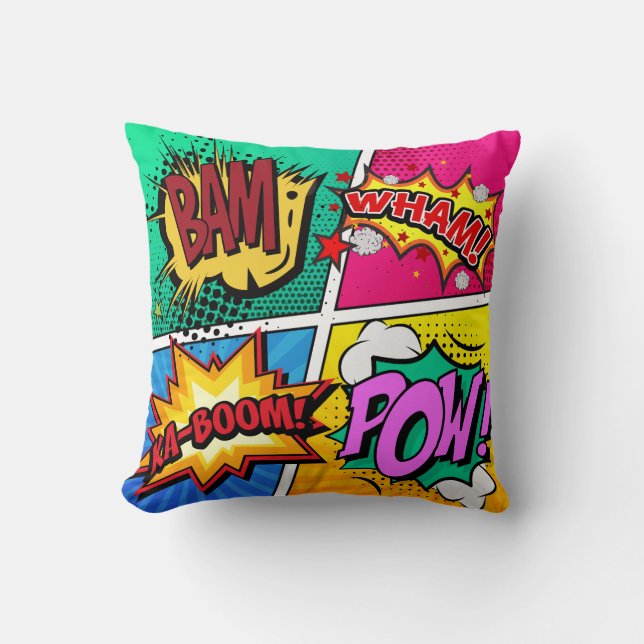 Coussin Effets sonores de bande dessinée (Recto)