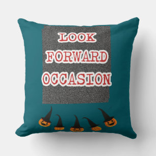 Coussin 🎃 Éffrayant Chic : "Regarde l'Occasion d'Avenir"