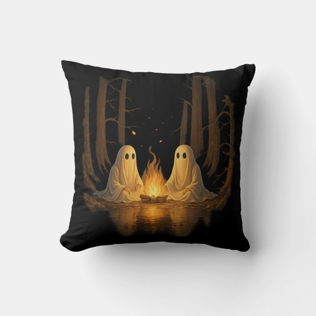 Coussin Éffrayant Feu de Feu de Feu de nuit Art - Hallowee (Recto)