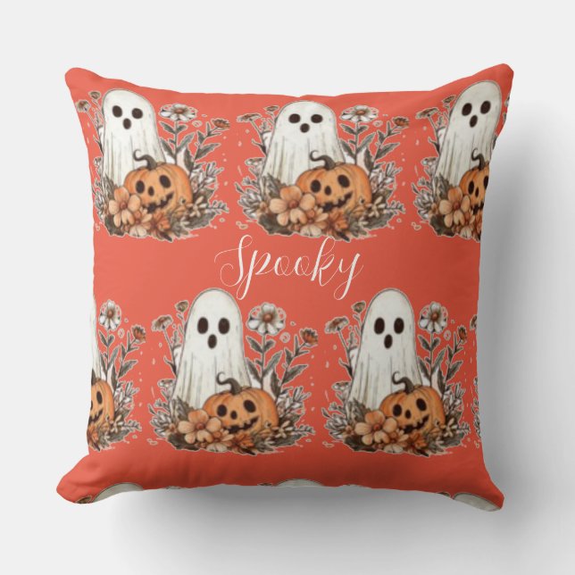 Coussin Éffrayant mignon fantôme d'Halloween (Recto)