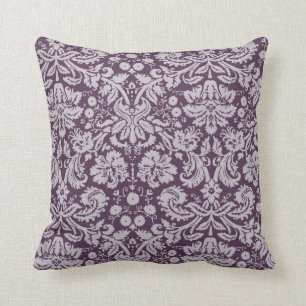 Coussin Éggplant Purple Damask