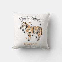 Ehlers Danlos Syndrome Cozy Zebra Throw Pillow