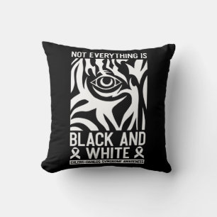 Coussin Ehlers En Ruban Noir Et Blanc Danlos Zebra Rheumat