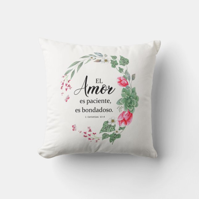 Coussin El amor es paciente, es bondadoso 1corintios (Recto)