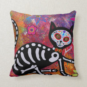 COUSSIN EL GATO CAT DIA DE LOS MUERTOS PILLOW