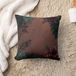 Coussin Élégance botanique sombre