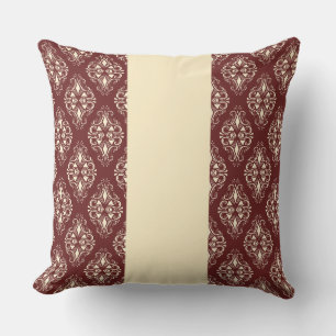 Coussin Élégance Burgundy (Bord) & Crème