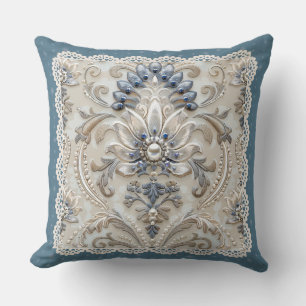 Coussin Elégance de perle : Jeu de Motif brodé en cristal