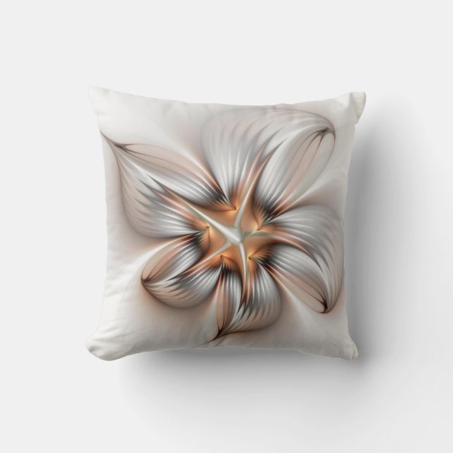 Coussin Élégance florale Art Abstrait fractal moderne (Recto)