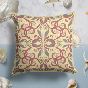 Coussin Élégance ornementale dans crème à beurre jaune