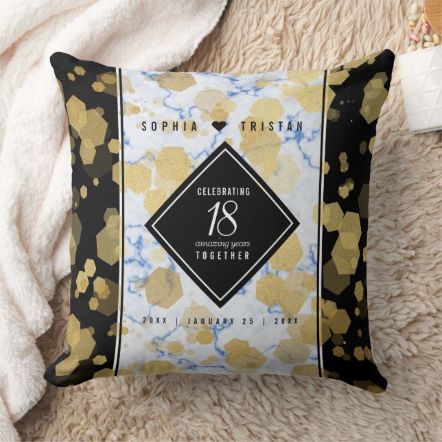 Coussin Élégant 18ème anniversaire de Mariage de porcelain (Couverture)