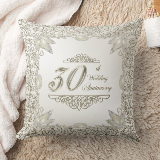 Coussin Élégant 30e anniversaire de Mariage Jeu d'oreiller (Couverture)