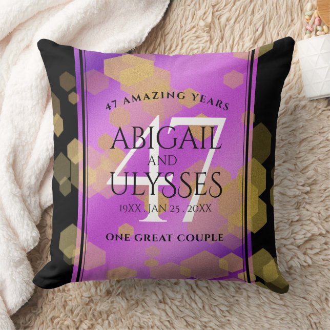 Coussin Élégant 47e anniversaire du Mariage Améthyste (Couverture)