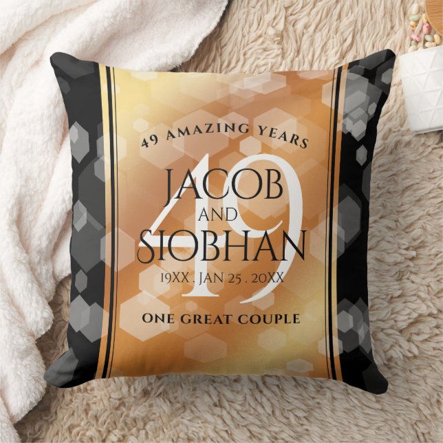 Coussin Élégant 49ème anniversaire de Mariage de cuivre (Couverture)