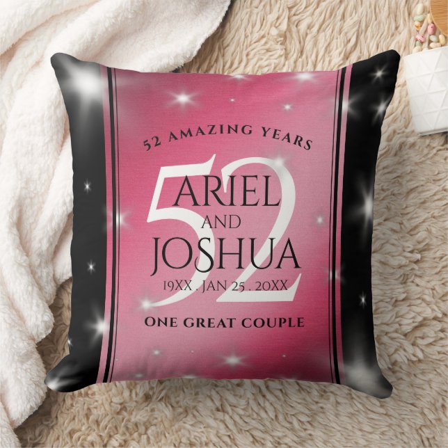 Coussin Élégant 52ème anniversaire de Mariage de rubis éto (Couverture)