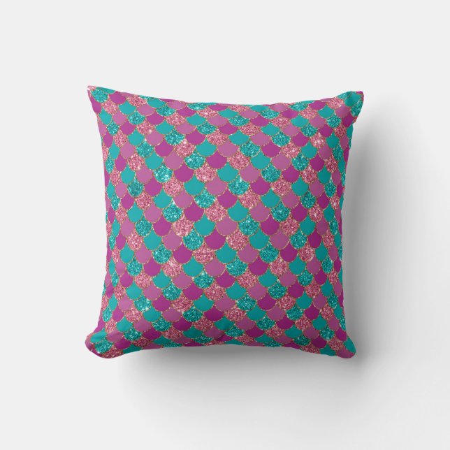 Coussin élégant à échelle de sirène (Recto)