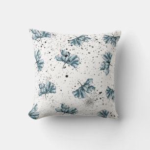 Coussin Elégant acier bleu Design floral