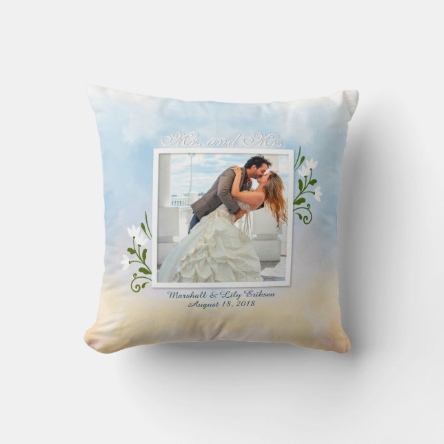 Coussin Élégant ajoutez votre propre carreau de mariage de (Recto)