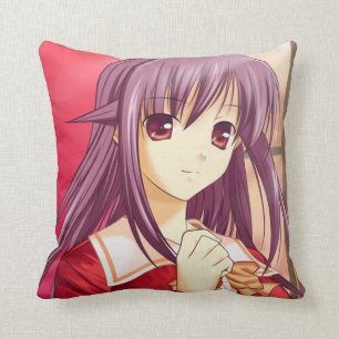 Coussin Élégant Anime Girl Reversible