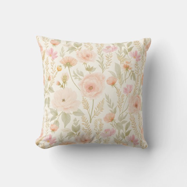 Coussin Elégant aquarelle Floral Motif sans couture (Recto)