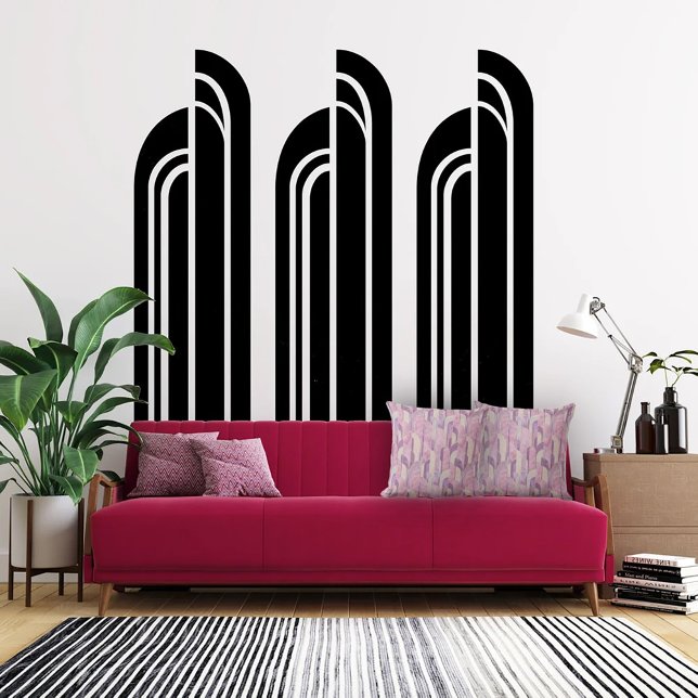 Coussin Elégant Art Déco rose et mauve (Créateur téléchargé)