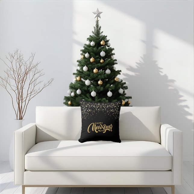 Coussin Elegant Black Throw Pillow (Créateur téléchargé)