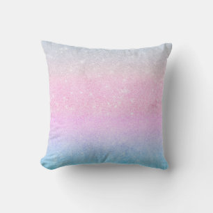 Coussin Elégant Bleu rose Parties scintillant Argent Desi