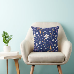 Coussin Élégant bleu Vintage rose